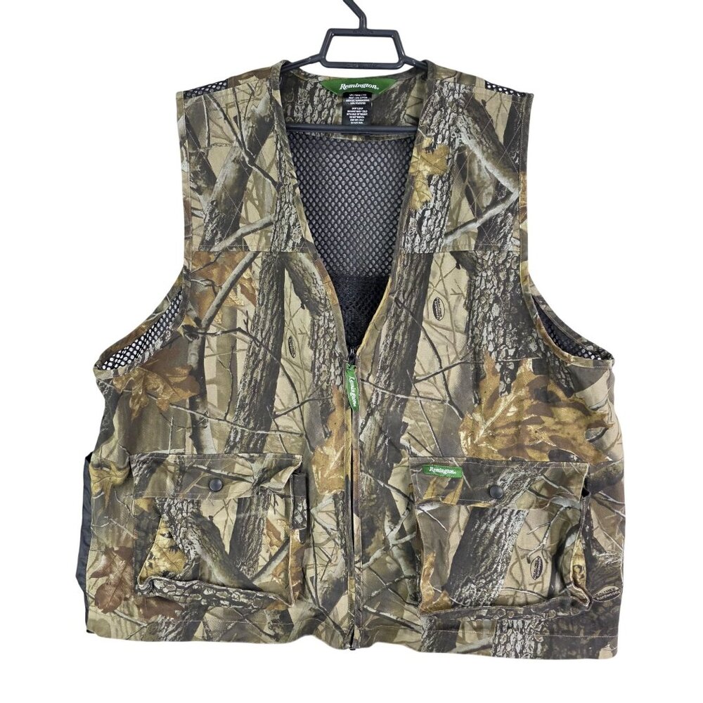 Mens Remington Brown Camouflage Camo Hunting Vest Jacket Polyester Size M/L